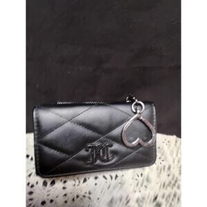 Juicy Couture Ladies Black Wallet Trifold with heart fob New